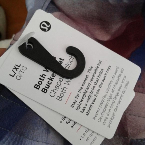 NWT Lululemon Both Ways Reversible Bucket Hat Cap L/XL Blue Floral/Lilac - Picture 4 of 7